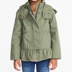 Hooded Ruffle-Hem Anorak for Toddler Girls